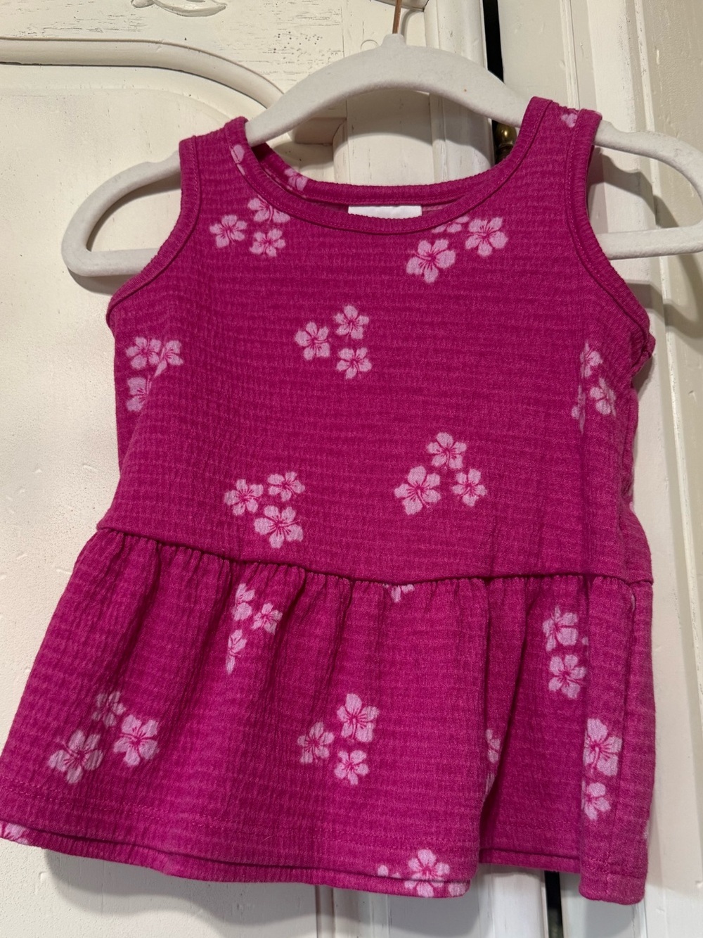 2 for $10 jumping beans Bright Pink Floral Peplum Tank